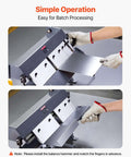 Hands operating Box and Pan Brake 24 Inch Sheet Metal Bender, 16-Gauge Mild Steel Capacity, Adjustable 0 to 135 Degrees, in use