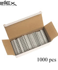 Open box of 1000x Collated Concrete Nails Three Quarters Inch 19mm For GX3 GX100 GX120 Cordless Nailer, arranged in strips.