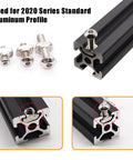 260 Piece T Nuts And Screws Kit For M-LOK And 2020 Aluminum Profiles, close-up of screws and T-nuts on aluminum profile