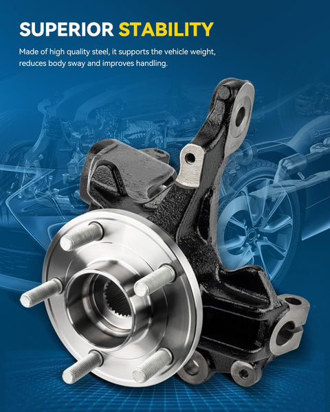 Front Steering Knuckle And Wheel Bearing Hub Assembly For Toyota Camry 1997 To 2001, Front Passenger And Driver Sides
