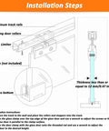 Glass Sliding Door Track Kit For Closet Barn Bypass And Pocket Doors Aluminum Rail System With Rollers installation diagram