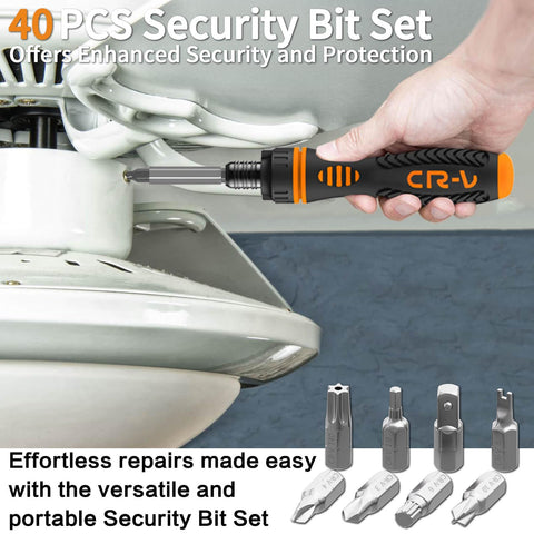 Using 228 Piece Pro Grade Screwdriver Bit Set With Magnetic Bit Holder And Quick Change Adapter on a ceiling fan