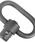 Built Like A Tank Push Button Sling Swivel For Rifles And Shotguns Machined Steel close-up view showing durable design and quick detach hardware.