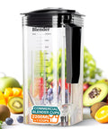 K90 Replacement Pitcher Cup for WantJoin Blender Shield Enclosure, 2200ml Capacity, shown filled with fruit ingredients