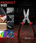 Electrician Utility Scissors 4 In 1 Tool With Tin Snips Cable Cutter Crimping Tool And Hex Wrench Pro Grade Quality For Cutting Sheet Metal Hardware Cloth Carpet Cardboard Terminals, 21cm