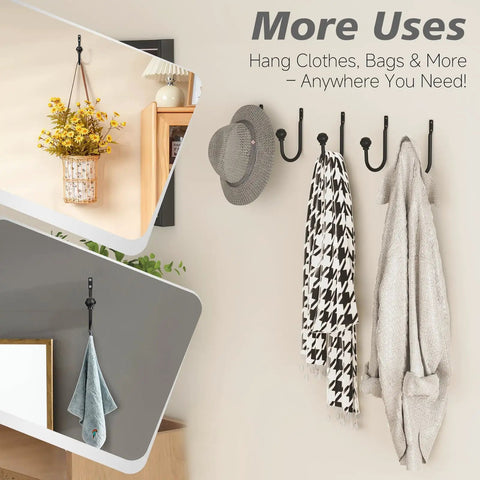 Premium Matte Black Curtain Holdbacks Set Of 2 Heavy Duty Wall Mounted Drapery Tieback Hooks Including Screws And Drywall Anchors For No Sweat Setup And Fresh Window Glow