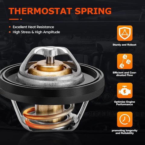 Engine Coolant Thermostat Housing Assembly For Dodge Journey Avenger Compass Patriot Caliber Sebring Four Cylinder overview.