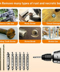Damaged Screw Extractor Kit Must Have for Stripped Rusty Screws 9 Piece Set From ACIRNS displayed with drills and extractors