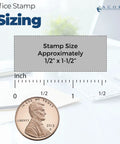 No Sweat Self Inking Exhibit Stamp With Crisp Black Ink Effortless Press Print Action for Law Clerks sizing comparison with penny.