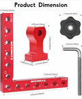 Five And A Half Inch 90 Degree Positioning Squares Right Angle Corner Clamps For Woodworking Aluminum Carpenter Tools Pro Grade 2 Pack product dimensions shown in graphic