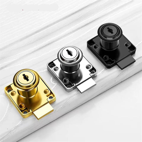 Sturdy Cam Lock For Desk Drawers And Wardrobes, Black Furniture Lock For Cabinets And Doors, Easy Install 1 Piece