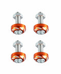 Must Have Orange Aluminum Alloy License Plate Bolt Screw Nuts Kit For Cars And Motorcycles, M6 X 1.0 Thread, 20mm Length