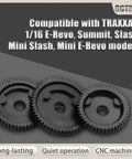Traxxas 48P 50T Hardened 45 Steel Spur Gear Upgrade Beefed Up for One Sixteenth E Revo VXL Summit Slash Mini E Revo and Mini Slash High Precision Durable Drop In Fit, shown with three black steel gears