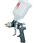 Heavy Duty Gravity Feed Spray Gun With Adjustable Air Regulator And Non Drip Cup, 20 oz cup, designed for detail work.
