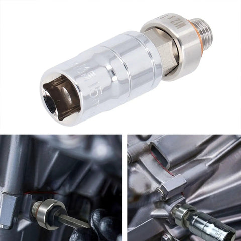 Fix Slipped Threads Like A Pro With This Heavy Duty Stainless Steel Piggyback Oil Drain Plug M12x1.5 Self Tapping Repair Kit For Your Car Engine And Quick Maintenance Sessions. Stainless steel M12x1.5 oil drain plug repair kit with tap wrench on engine pan