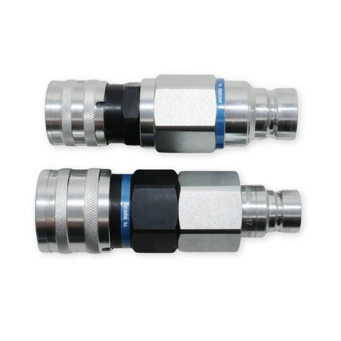 Flat Face Hydraulic Coupler Adapter Set Converts Half Inch Body To Three Quarter Inch Body ISO 16028 Heavy Duty Quick Connect For Skid Steer Loaders