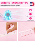 Magnetic Nail Stand Set For Press On Nails Handy Nail Art Display Holder With 200 Pcs Double Sided Tape showing magnetic tips