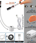 3 In 1 USB Magnetic Quilting Light With Laser Seam Guide For Sewing Machines Plug And Play Adjustable Red Point - Flexible Arm and USB.
