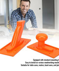Ergonomic Woodworking Push Block With Textured Grip And Guiding Structure For Table Saws And Planers Orange ABS Handle Pro Grade Design With Two Handy Handle Options For Less Fatigue And More Precision, showing two orange push block handle designs on a table.