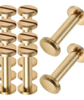 Premium Copper Binding Screw Posts in golden tone, robust metal construction for securing office documents in standard binders.