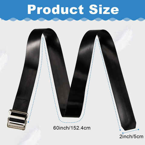 Vinyl Gait Belt Transfer for 60 Inch Assistance Devices with Metal Buckle shown in 60in length and 2in width