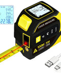 Straight Up Heavy Duty 4 In 1 Laser Tape Measure Boasting 328 Foot Range And 16 Foot Steel Backup with digital display and tape.