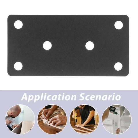 Heavy Duty Stainless Steel Corner Braces for Wood Shelves Matte Black Repair Plates with visible application scenarios