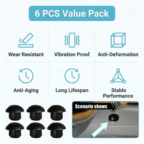 Six Pack Bottle Jack And Floor Jack Oil Filler Plug Set with 8mm rubber plugs showcasing wear resistance and vibration proof features.