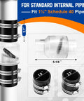 Whisper Quiet Sump Pump Check Valve With Spring Loaded Flapper For Backflow Prevention Reducing Water Hammer Noise Includes Steel Clamps Fits One And A Half Inch Pipe installed view.