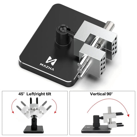2 In 1 Mini Portable Table Vise With Full Angle Control, Aluminum Ball Base For 360 Degree Rotation And 90 Degree Tilt on workbench