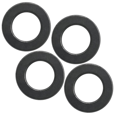 Four Pack Heavy Duty Flanged Bushing Fits Caster Yoke Steering Shaft For Scag Mag 61 72 STH 13 18 20 Sulky Tri Wheel Mower Rig No Sweat Swap Ready Installation close-up of durable black metal bushings