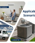 Image showing the use of Dual Run Capacitor 45 And 5 MFD 6 Percent Tolerance CBB65B for RV, air conditioners, and condenser fans