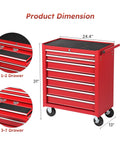 Seven Drawer Rolling Tool Chest With Lockable Metal Cabinet On Wheels For Garage Workshop And Warehouse Use Built Tough