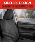 Waterproof Neoprene Front Seat Covers For Cars, Trucks, And SUVs With AquaShield Tech showing sideless design for armrest seats