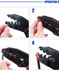 Operation steps for using Must Have 200 Piece Wire Ferrule Kit with Insulated End Terminals for 4 AWG 25mm2 Copper Crimp Connectors