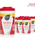 No-Rinse Sanitizing Wipes For Food Contact Surfaces, No Mess Multisurface Cleaner For Kitchens And Restaurants, Pack Of 6