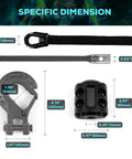 Dimensions of Beefy Heavy Duty 5/16 Inch 50 Foot Synthetic Winch Rope Kit with parts shown in detail