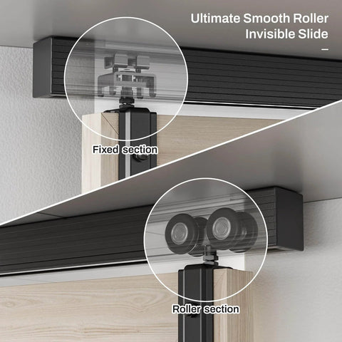 36 Inch Ceiling Mount Box Rail Hardware For Bifold Sliding Barn Doors Heavy Duty Aluminum Alloy Track Kit For Two Doors No Door Included