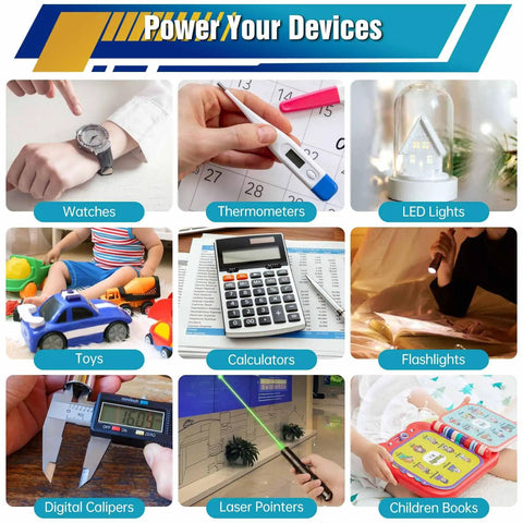 Heavy Duty Fifty Pack LR44 Alkaline Button Cell Batteries Delivers Straight Fire Power for watches, toys, calculators, and more.