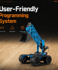 4DOF Robotic Arm Kit For Kids 8 Plus STEM Robot Toy For Boys And Girls Kid Friendly DIY Electronics And Programming Educational Robotics Set Hands On Science Project Perfect Gift For Christmas And Birthday, blue metal arm with tracks