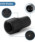 Universal 1-1/4 Inch Dust Collection Quick Connector Adapter for Vacuum Hoses, detailed view showing connector structure and openings.