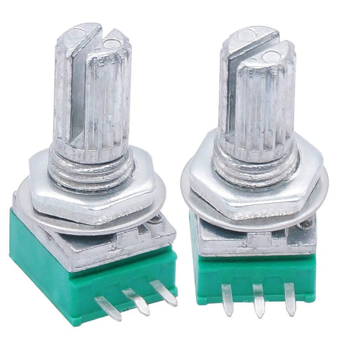 12 Piece Sealed Linear Rotary Potentiometers Set 5K 10K 20K 50K 100K 500K Ohm Knurled Shaft 6mm 3 Pin Top Adjustment RK097N 3 Series