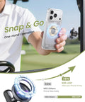 Magnetic Golf Cart Phone Holder With 360 Degree Rotation Fits EZGO Club Car Yamaha Golf Carts in use with a phone attached
