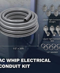 Tough As Nails One Half Inch 25 Foot Liquid Tight Electrical Conduit With Ul Certified Flexible Non Metallic Cable Armor And No Drama Connector Kit for weatherproof runs
