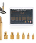 Pro Grade Heat Set Insert Tips For Threaded Inserts M2, M2.5, M3, M4, M5, M6, M8 And One Quarter Inch, Soldering Tip Adapter Compatible