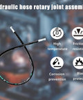 Hydraulic hose assembly, 1/4 in, 12 in long, black with male NPT fittings on both ends.