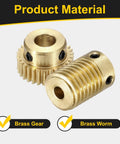 Brass Worm Gear Set 0 5 Module 1 To 30 Reduction Right Rotation Drive Gear Box Wheel 30 Tooth Gear With 6mm Bore And 4mm Rod Bore