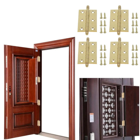 Heavy Duty 2.5 Inch Polished Solid Brass Butt Hinges 4 Pack With Matching Mounting Screws For Cabinet And Bifold Doors Built Like A Tank No Sweat Installation Top Notch Polish Every Time