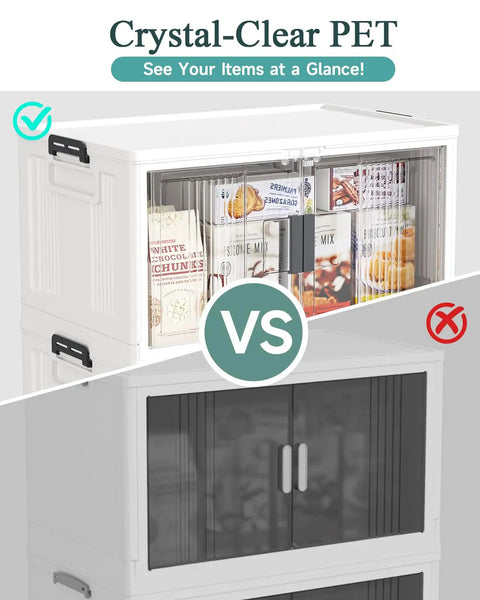 Heavy Duty 144Qt Storage Bins With Lids, showing clear storage container for organization and easy access to items.