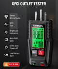 Go To Electrical Test Kit With Non Contact Voltage Tester And GFCI Outlet Tester LCD Display Pro Grade Wiring Fault Checker Outlet Tester Set For Electricians And DIYers 2 Piece shown with LED display and features